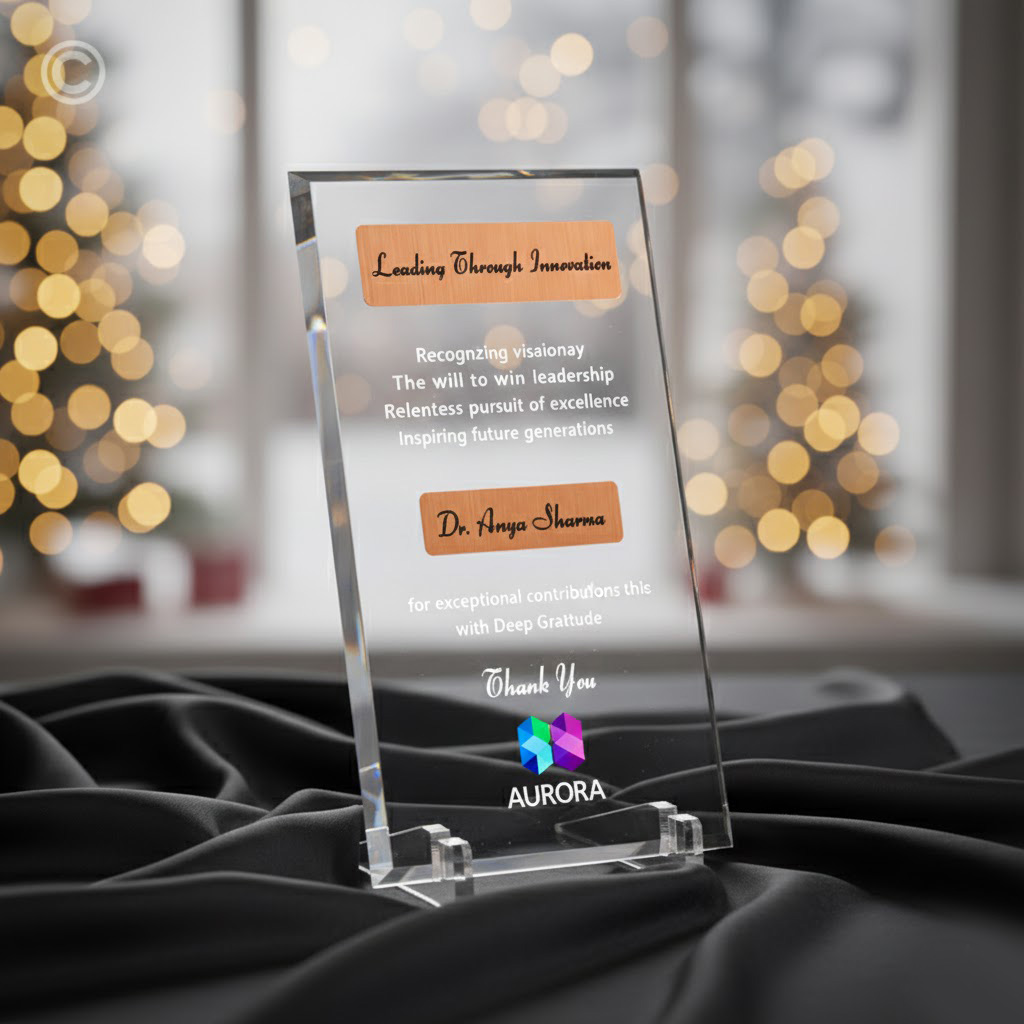 Customised Premium Acrylic Award | Corporate Recognition Trophy Customised Premium Acrylic Award for Corporate Employee Recognition and Achievement