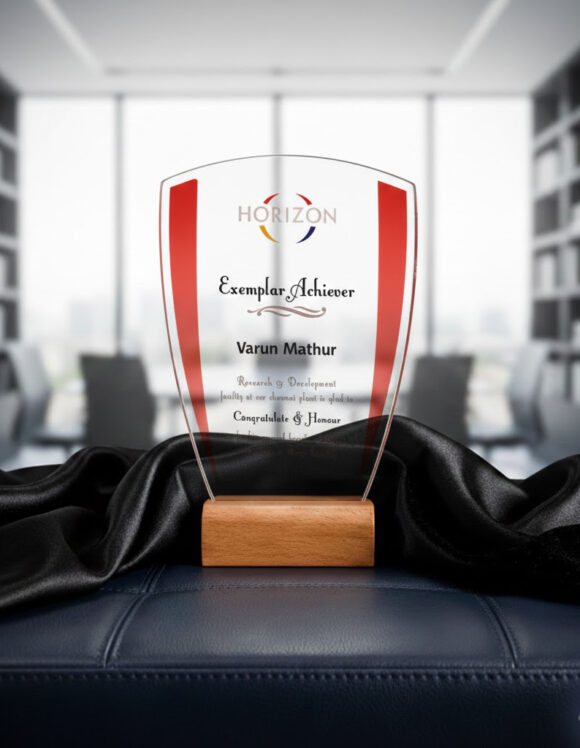 Acrylic Awards with Wooden Base