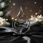 Tear Drop Acrylic Award with Custom UV Printing for Corporate Recognition by Creators Trophies