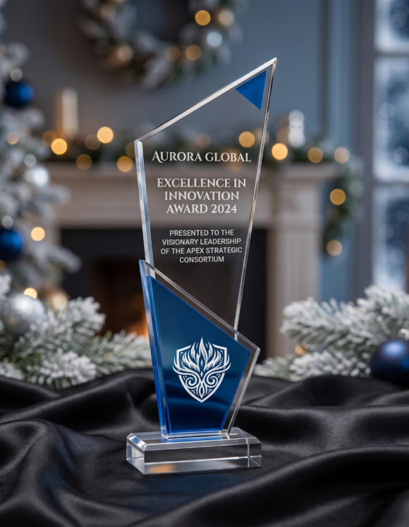 Premium Blue Acrylic Corporate Award Trophy